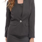 Kasper Women's One Button Pin Dot Jacket Black Size 8