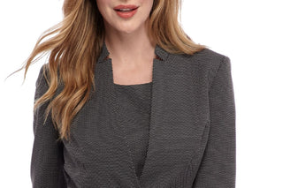 Kasper Women's One Button Pin Dot Jacket Black Size 8