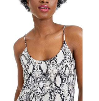 Bar III Women's Snake-Print Woven Camisole Brown Size Medium