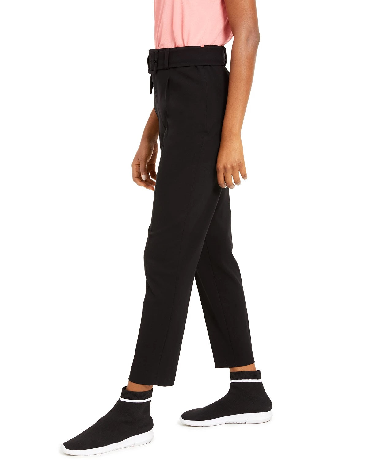 Bar III Women's Belted Pants Black Size 16