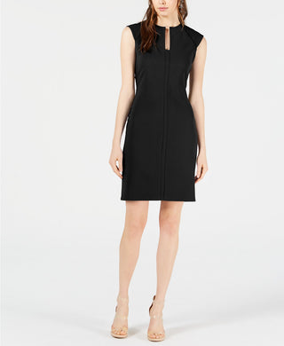 Bar III Women's Split-Neck Bodycon Dress Black Size XX-Large