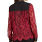 Thalia Sodi Women's Mixed-Media Button-Up Shirt  Red Size Extra Large