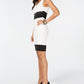 Thalia Sodi Women's Faux Leather Trim Sheath Dress  White Size Large
