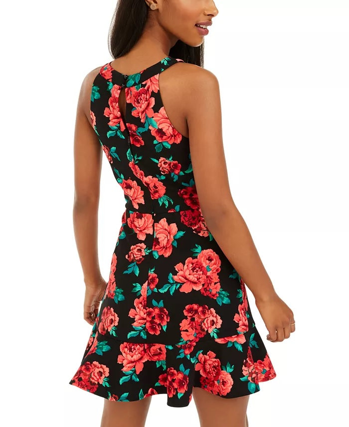 BCX Women's Floral-Print Flounce Dress Red Size 3