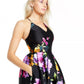 BCX Juniors' Floral-Print Cross-Back Gown  Black Size 5