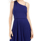 BCX Women's Asymmetrical-Strap Dress Blue Size Extra Small