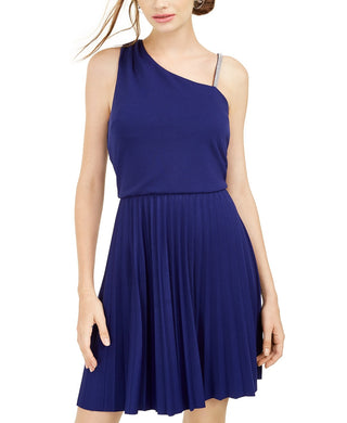 BCX Women's Asymmetrical-Strap Dress Blue Size Large