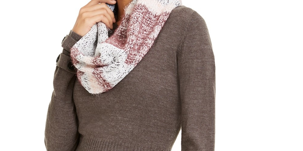 BCX Juniors' Striped Scarf & Sweater Dress Pat Red Size X-Small