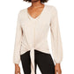 Thalia Sodi Women's Tie-Front Top Beige Size Extra Large