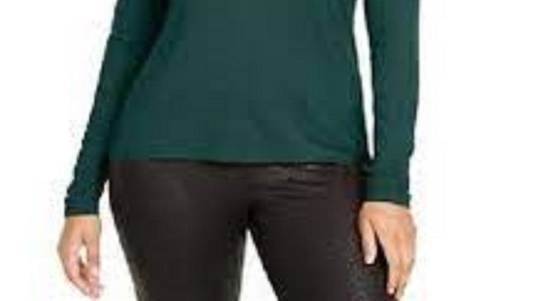 Thalia Sodi Women's Ruffled One-Shoulder Top Dark Green Size Medium