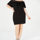 BCX Women's Plus Size Trendy Plus Size Off-The-Shoulder Crochet Dress Black Size XX Large