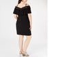BCX Women's Plus Trendy Off-The-Shoulder Crochet Dress Black Size X-Large