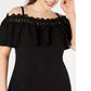 BCX Women's Plus Trendy Off-The-Shoulder Crochet Dress Black Size X-Large