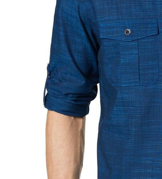 Alfani Men's Warren No Pocket Long Sleeve Shirt Blue Size Small