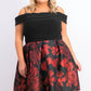 Morgan & Company Women's Plus Size Trendy Off-The-Shoulder Dress Black Size 18