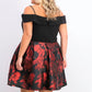 Morgan & Company Women's Plus Size Trendy Off-The-Shoulder Dress Black Size 18