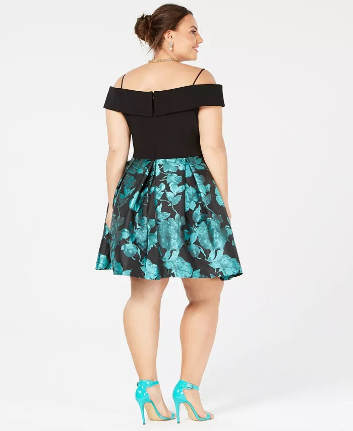 Morgan & Company Women's Trendy Off The Shoulder Dress Black Size 20W