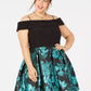 Morgan & Company Women's Trendy Off The Shoulder Dress Black Size 20W