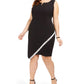 BCX Women's Trendy Plus Embellished Asymmetrical Dress Black Size XX-Large