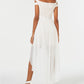 Morgan & Company Women's Juniors' Off-The-Shoulder Asymmetrical Gown Natural Size 1