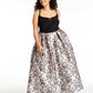 Morgan & Company Women's Plus Metallic Brocade Ballgown Black Charcoal Size 18W AVER