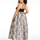 Morgan & Company Women's Plus Metallic Brocade Ballgown Black Charcoal Size 18W AVER