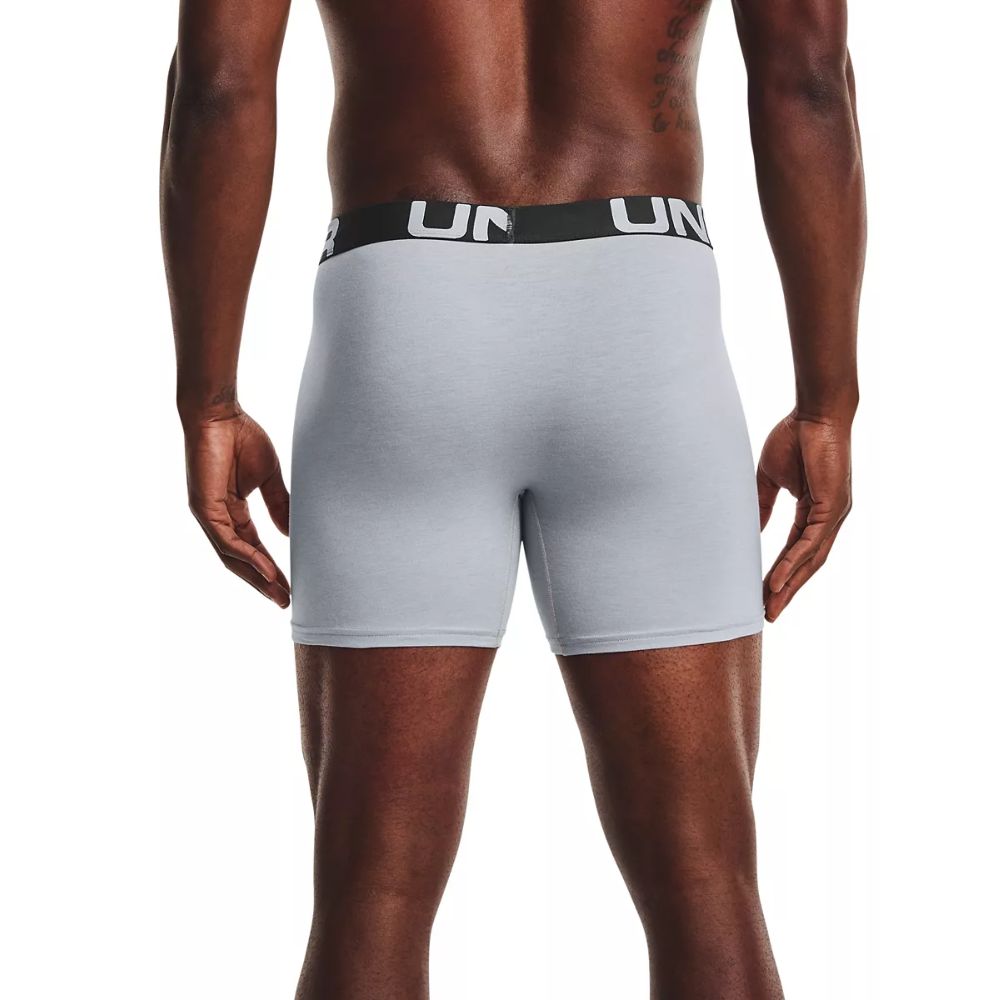 Under Armour Men's Underwear Large 3 Pack Logo Boxer Brief Grey Size Large