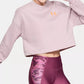 Under Armour Women's Rival Fleece Cropped Sweatshirt Pink Size Medium