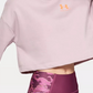 Under Armour Women's Rival Fleece Cropped Sweatshirt Pink Size Medium