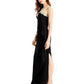 Women's Alex Evenings Embroidered Side Ruched Gown Size 8 - Black Black Size 8