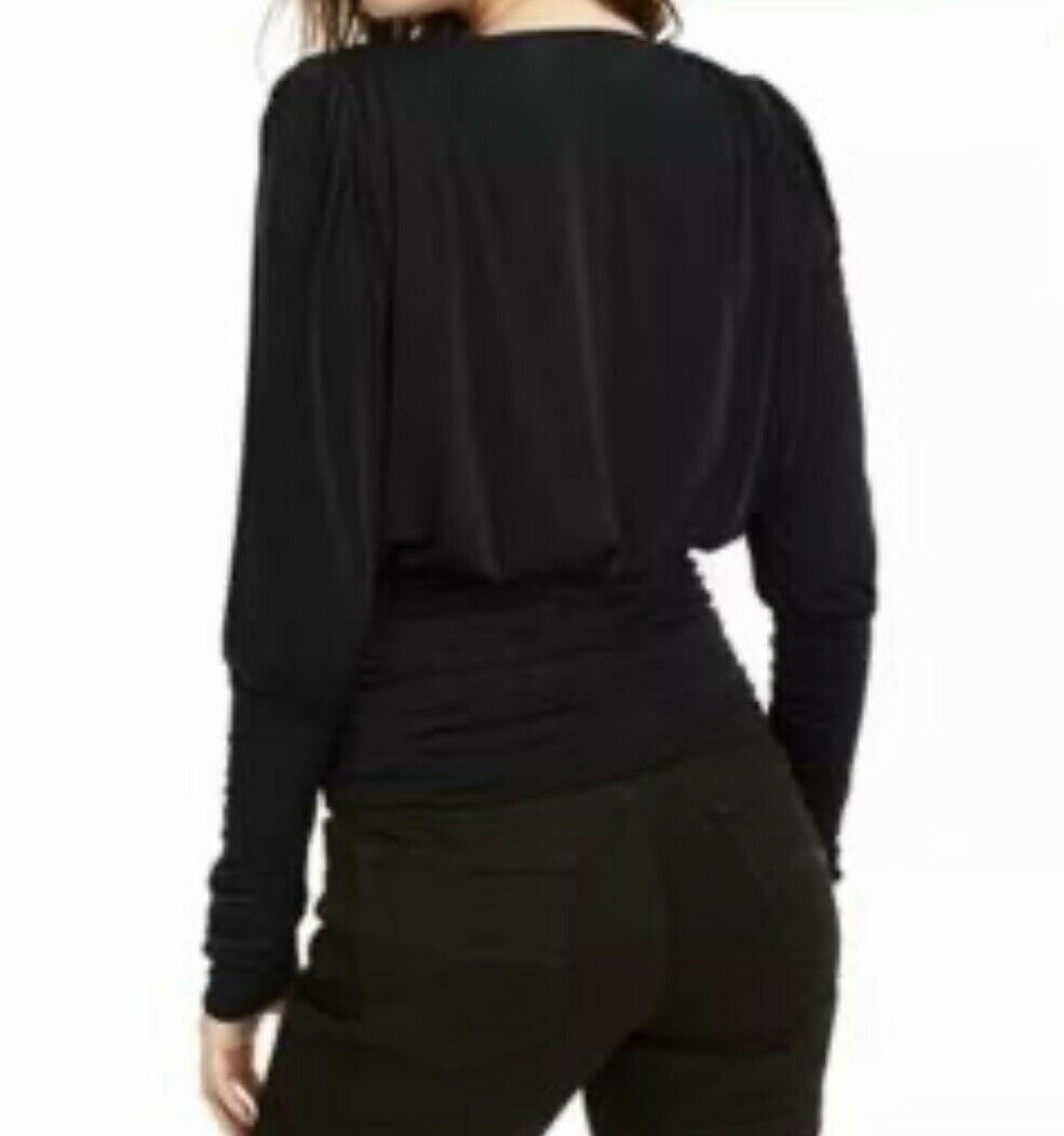 Leyden Women's Gathered Knit Top Black Size Large
