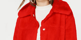 Jou Jou Juniors' Faux-Fur Jacket Red Size Large