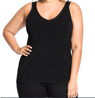 City Chic Women's Trendy Plus V Neck Knit Top Black Size 24W