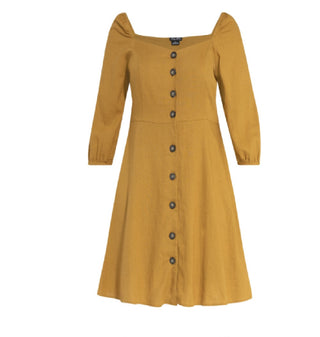 City Chic Women's  Plus Size Summer Fling Dress Yellow Size 16W