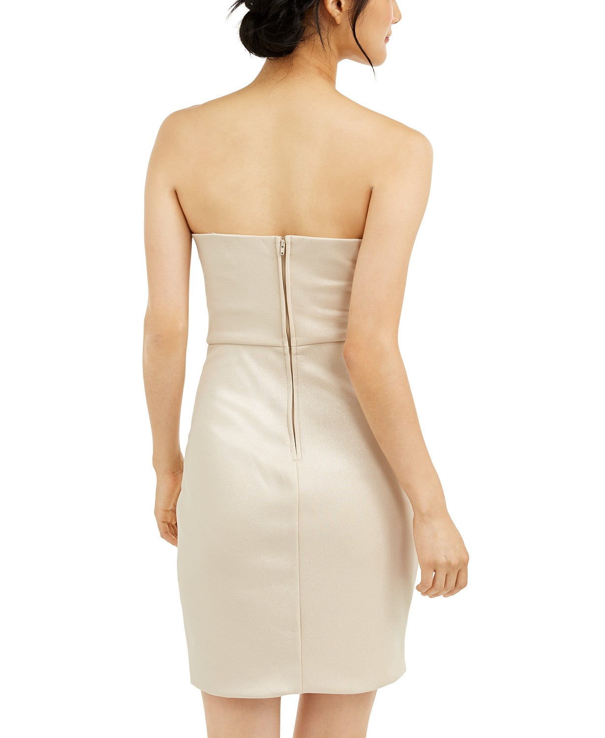City Studios Juniors' Strapless Wrap-Skirt Dress Gold - Size 3