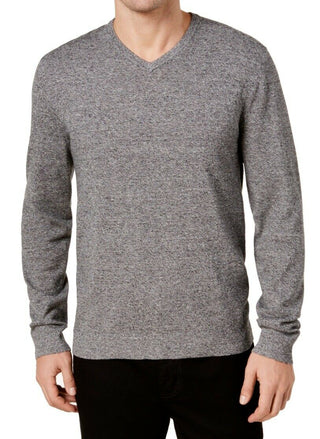 Alfani Men's Solid V-Neck Cotton Sweater Black Size Small