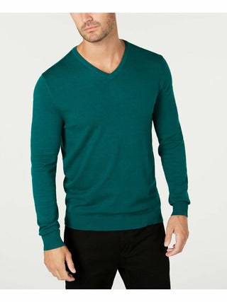 Alfani Men's V-Neck Sweater Green Size XX Large