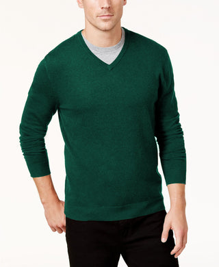 Alfani Men's V-Neck Sweater Cape Green Size Small