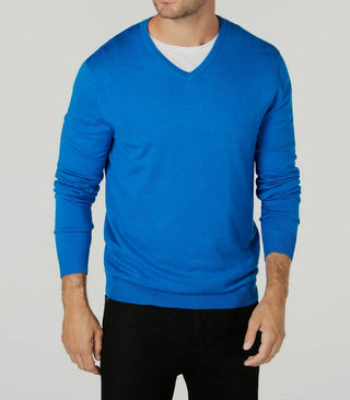 Alfani Men's V-Neck Sweater Blue Size Medium