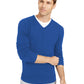 Alfani Men's Solid V-Neck Cotton Sweater Blue Size 2 Extra Large