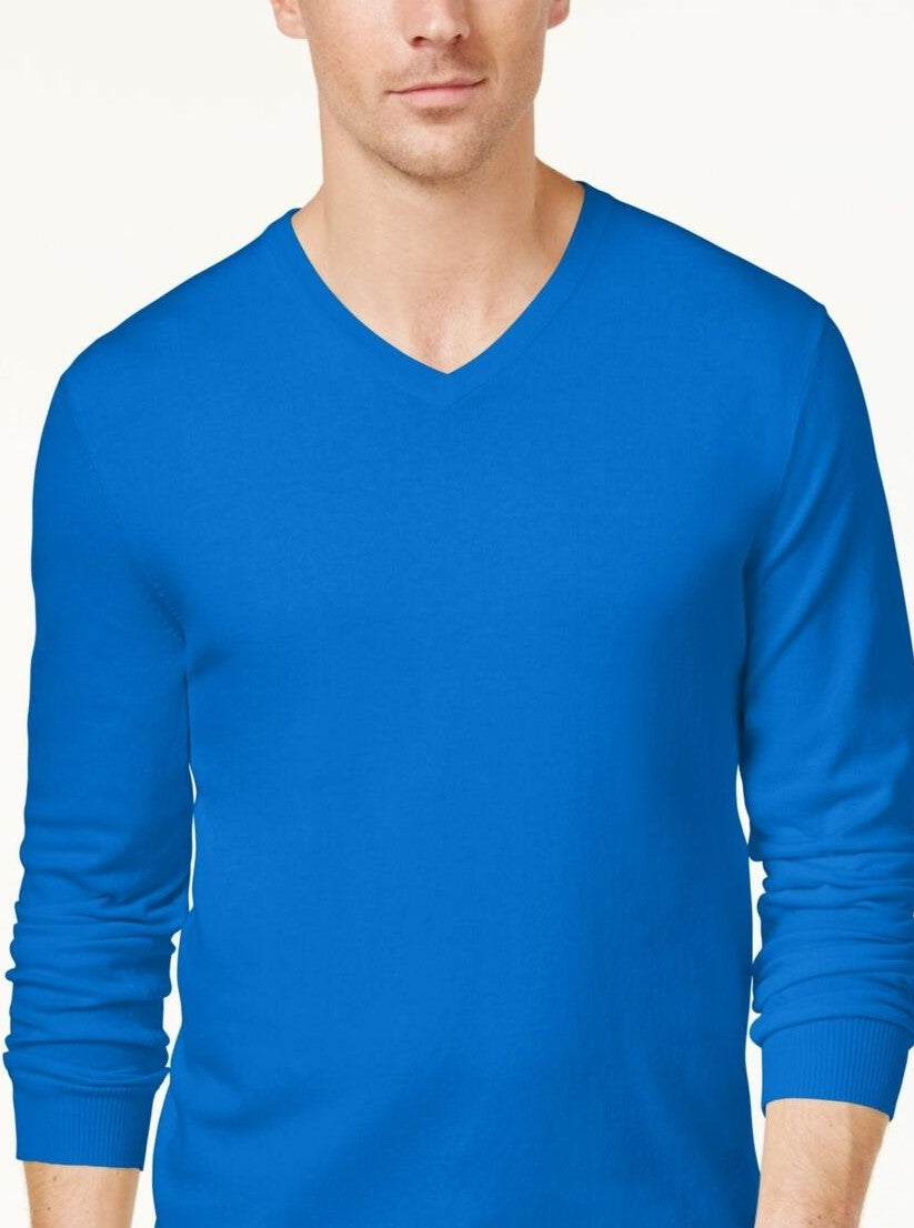 Alfani Men's V-Neck Sweater Blue Size 3 Extra Large