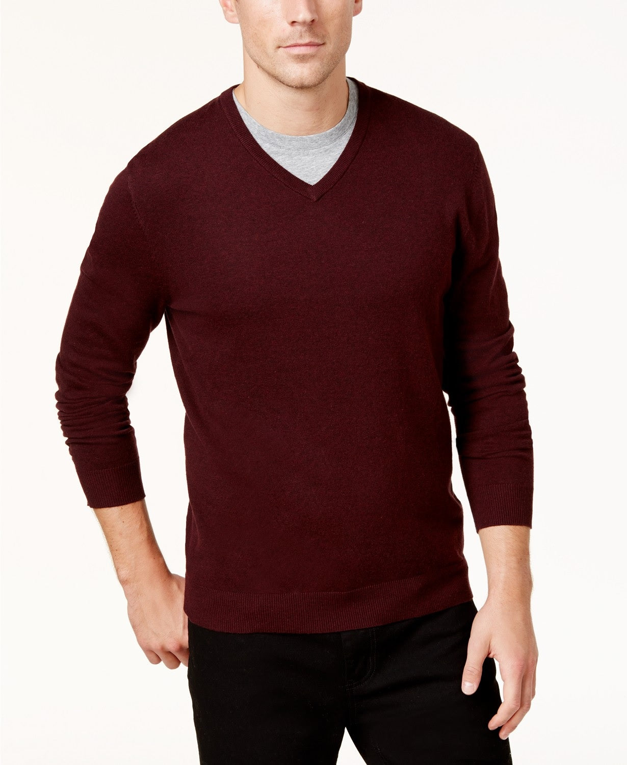 Alfani Mens Knit Pullover Sweater Red Size Small