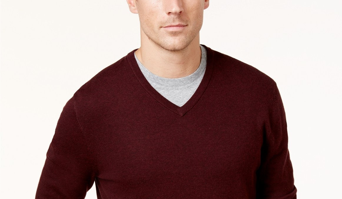 Alfani Mens Knit Pullover Sweater Red Size Small