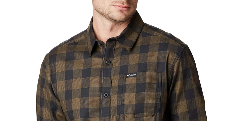 Columbia Men's Vapor Ridge Iii Plaid Shirt Beige Size Small