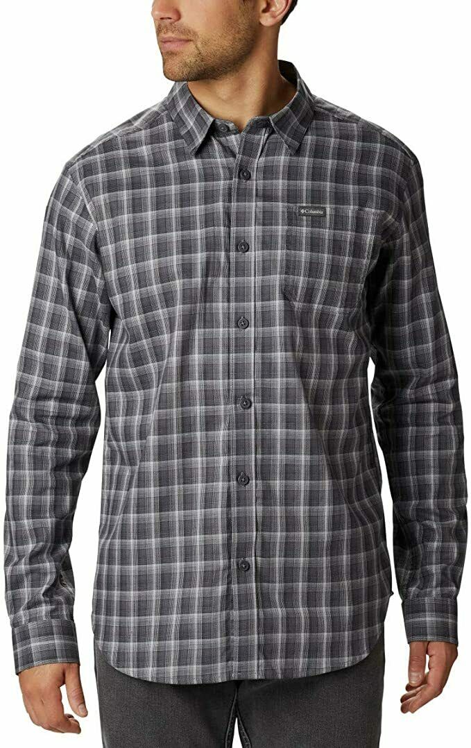 Columbia Men's Vapor Ridge Iii Plaid Shirt Charcoal Size Small