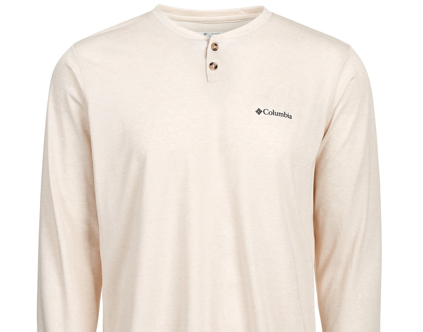 Columbia Men's Thistletown Park Long Sleeve Henley Shirt Beige Size Medium