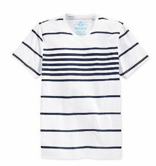 American Rag Men's Stripe V-Neck T-Shirt Natural Size Small