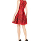 Taylor Women's Sequined Fit & Flare Dress Red Size 6