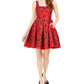 Taylor Women's Sequined Fit & Flare Dress Red Size 6