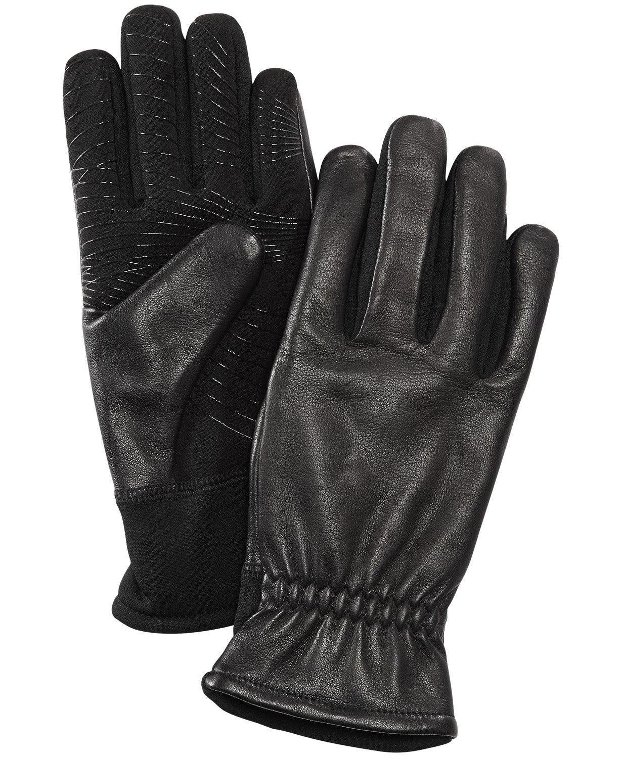 ur-mens-gathered-wrist-leather-gloves-black-size-regular